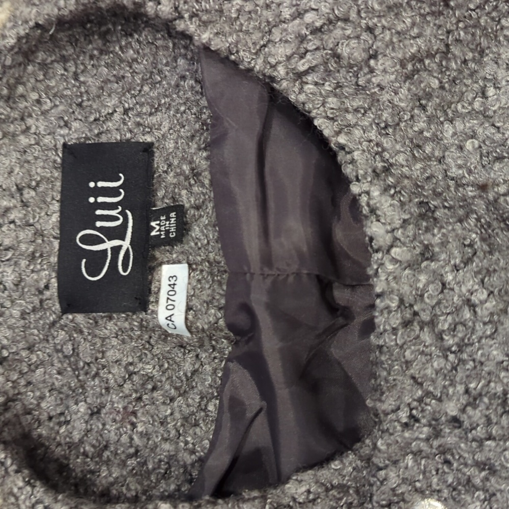 Anthropology Luii Size Medium Grey Boucle Moto Jacket - Picture 6 of 8